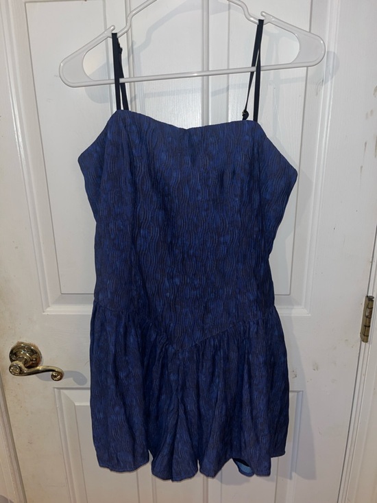 Hutch Dresses & Skirts - Hutch Anthropologie NWT Blue Romper Dress Look Adjustable Straps Smocked Back M